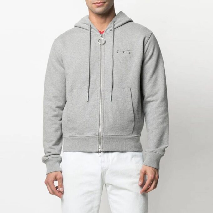 SS21 Versión slim fit con cremallera y bordado de Arrows, gris