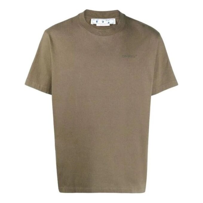 SS22 Camiseta de manga corta con cuello redondo y estampado del logotipo, versión estándar, verde