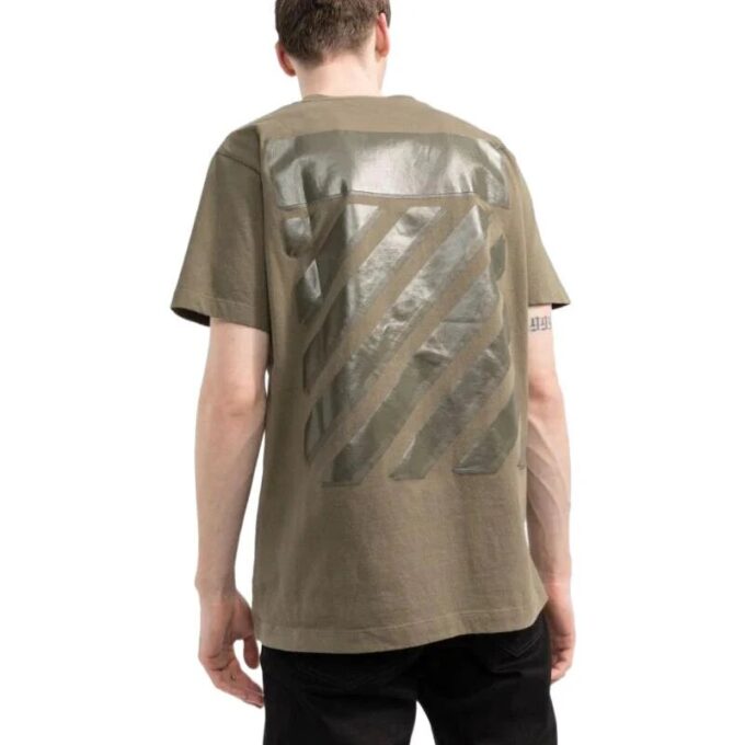 SS22 Camiseta de manga corta con cuello redondo y estampado del logotipo, versión estándar, verde