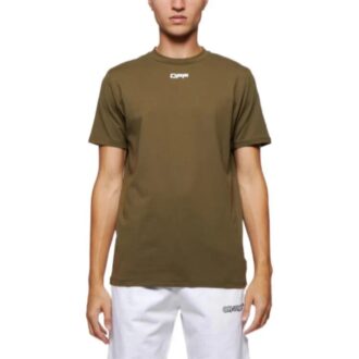 SS22 Estampado de flechas con letras, cuello redondo y pantalones cortos, verde
