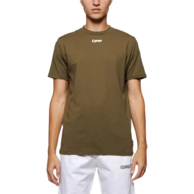 SS22 Estampado de flechas con letras, cuello redondo y pantalones cortos, verde