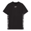 SS22 Jersey de cuello redondo con estampado de letras, pantalones cortos, versión estándar, negro