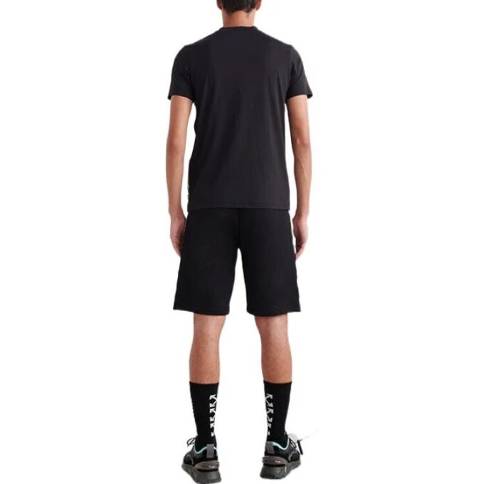 SS22 Jersey de cuello redondo con estampado de letras, pantalones cortos, versión estándar, negro