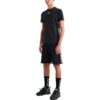 SS22 Jersey de cuello redondo con estampado de letras, pantalones cortos, versión estándar, negro