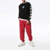 Sudadera ajustada de hombre con logo a rayas y forro térmico