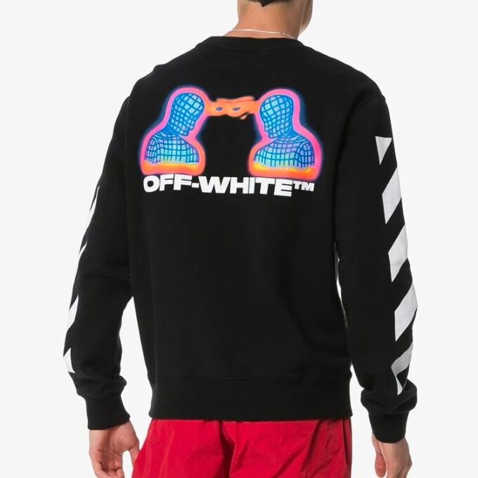 Sudadera ajustada de hombre con logo a rayas y forro térmico