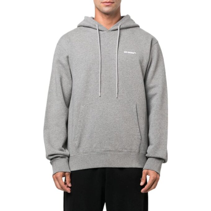 Sudadera con capucha ajustada y diseño ondulado Diagonal «Gris jaspeado»