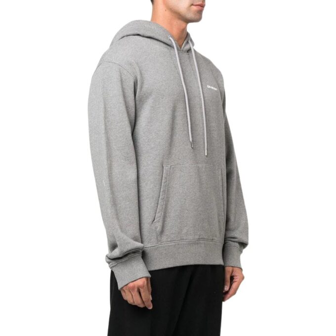 Sudadera con capucha ajustada y diseño ondulado Diagonal «Gris jaspeado»