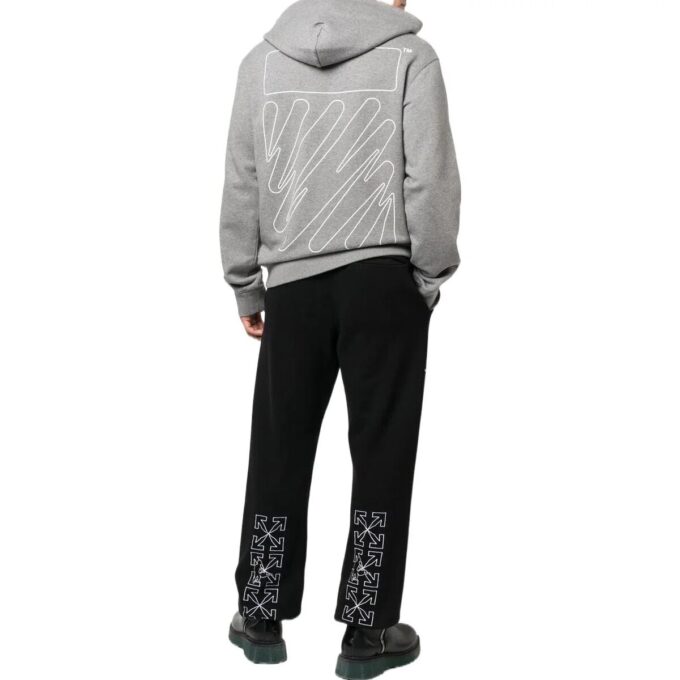 Sudadera con capucha ajustada y diseño ondulado Diagonal «Gris jaspeado»