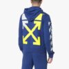 Sudadera con capucha ajustada y logotipo dividido para hombre, temporada primavera-verano 2019, azul