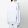Sudadera con capucha azul claro de cuello redondo y logotipo bordado en el pecho de Off-White SS21