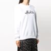 Sudadera con capucha blanca de algodón estampado y cuello redondo