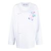 Sudadera con capucha blanca de corte holgado y cuello redondo con estampado de logotipo Off-White SS21