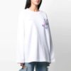 Sudadera con capucha blanca de corte holgado y cuello redondo con estampado de logotipo Off-White SS21