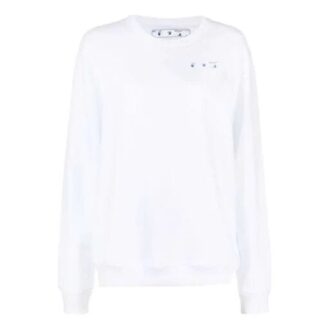 Sudadera con capucha blanca de cuello redondo con estampado de flores y logotipo de Arrows de Off-White SS21