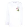 Sudadera con capucha blanca de manga larga y cuello redondo holgada con estampado de la colección SS21 de Off-White