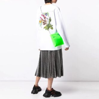 Sudadera con capucha blanca de manga larga y cuello redondo holgada con estampado de la colección SS21 de Off-White
