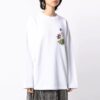 Sudadera con capucha blanca de manga larga y cuello redondo holgada con estampado de la colección SS21 de Off-White