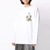 Sudadera con capucha blanca de manga larga y cuello redondo holgada con estampado de la colección SS21 de Off-White