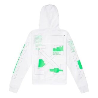 Sudadera con capucha blanca SS20 con dibujo de flechas en la espalda, logotipo para hombre, corte normal