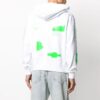 Sudadera con capucha blanca SS20 con dibujo de flechas en la espalda, logotipo para hombre, corte normal