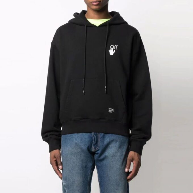 Sudadera con capucha Caravaggio Arrow Over «Negro/Blanco»