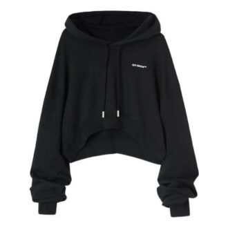 Sudadera con capucha corta Off-White con logotipo bordado «Black»