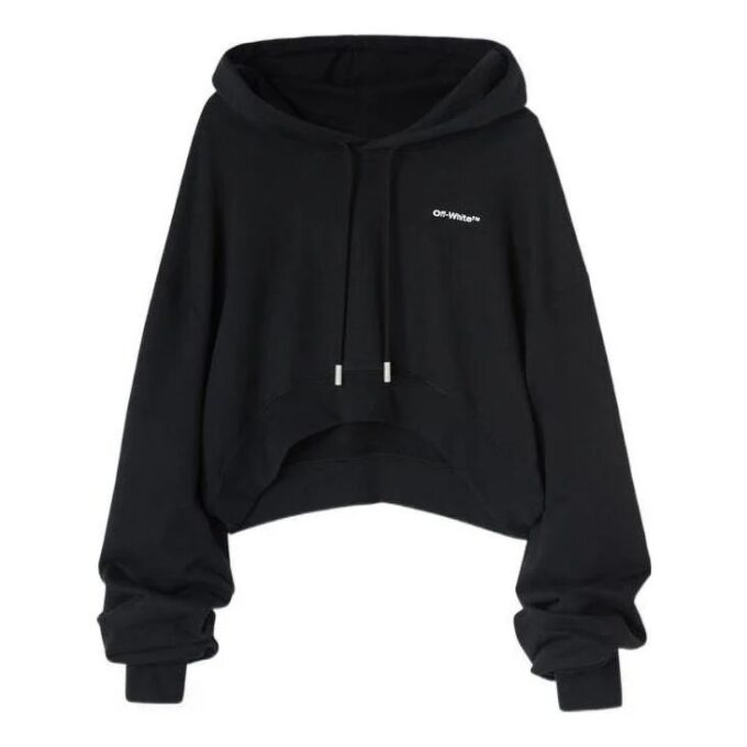 Sudadera con capucha corta Off-White con logotipo bordado «Black»