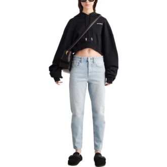 Sudadera con capucha corta Off-White con logotipo bordado «Black»