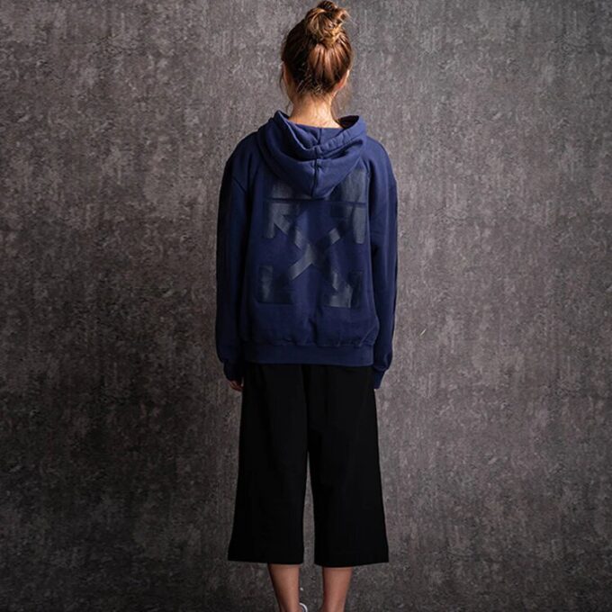 Sudadera con capucha de algodón azul de Off-White