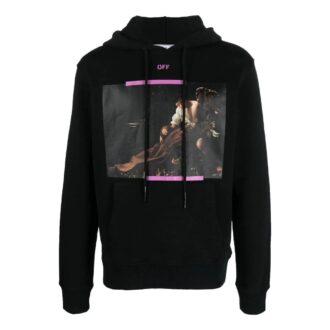 Sudadera con capucha de algodón con estampado de Caravaggio «Black Cyclamen»
