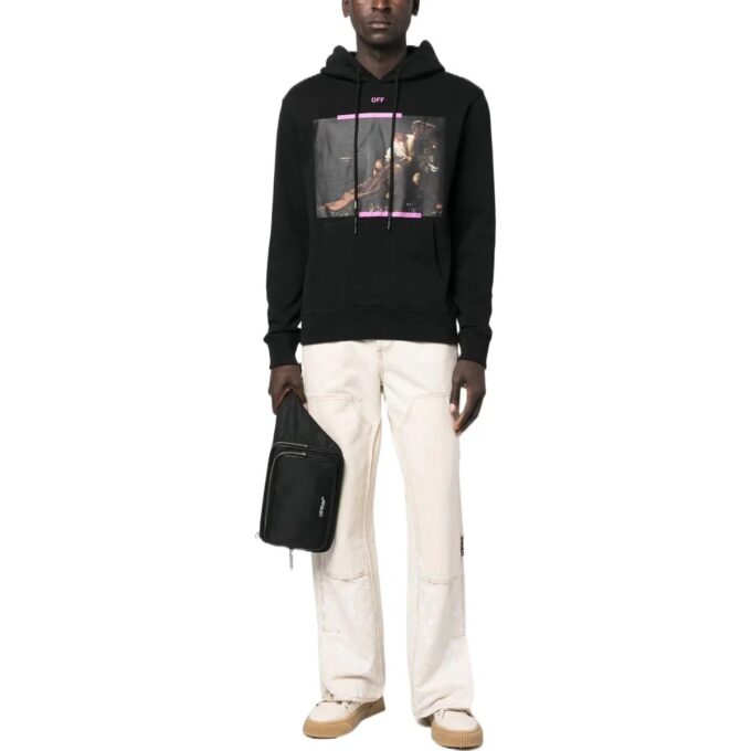 Sudadera con capucha de algodón con estampado de Caravaggio «Black Cyclamen»