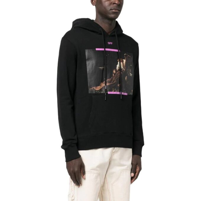 Sudadera con capucha de algodón con estampado de Caravaggio «Black Cyclamen»