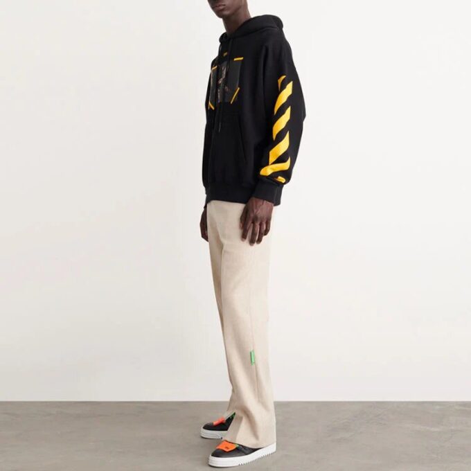 Sudadera con capucha de algodón con estampado de Caravaggio «Negro Amarillo»