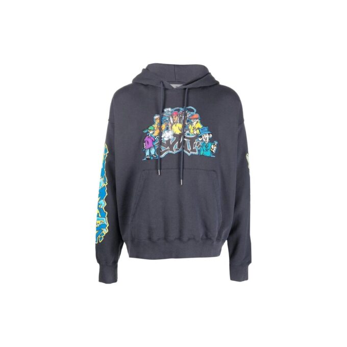 Sudadera con capucha de algodón con estampado de grafitis