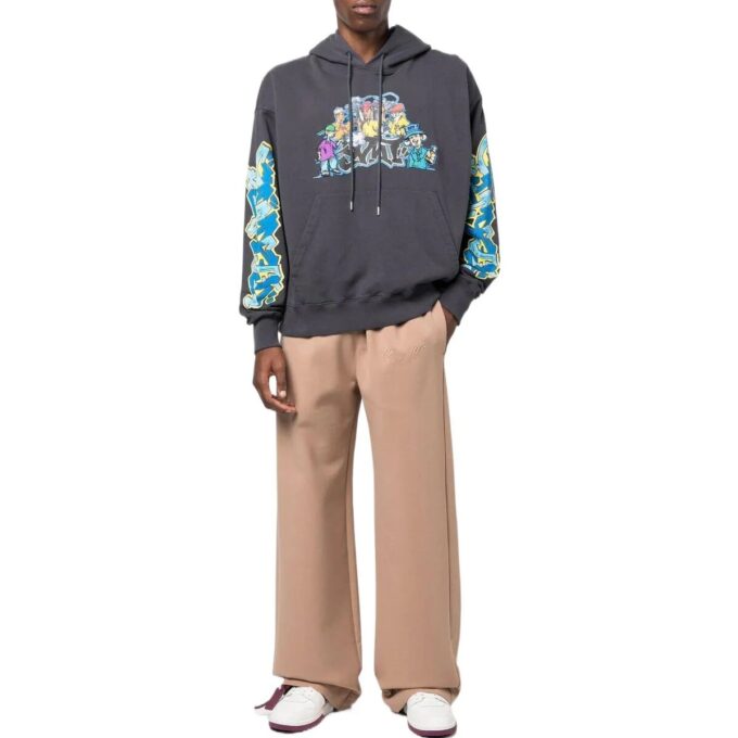 Sudadera con capucha de algodón con estampado de grafitis