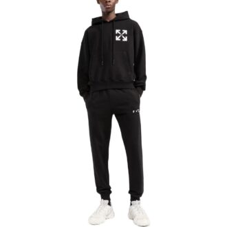 Sudadera con capucha de algodón con estampado del logotipo de Arrows «Negro»