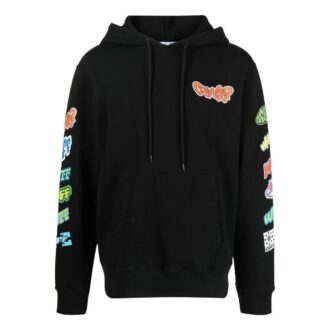 Sudadera con capucha de algodón con estampado gráfico «Negro»