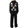Sudadera con capucha de algodón con estampado gráfico «Negro»