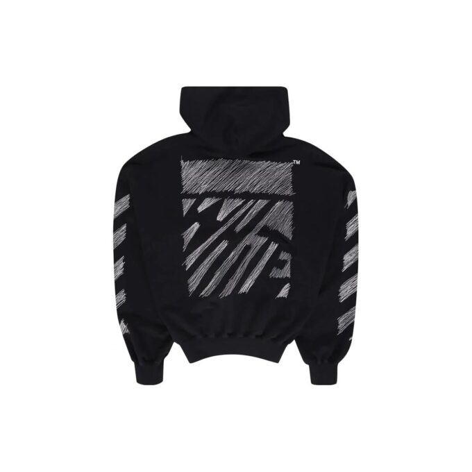 Sudadera con capucha de algodón con estampado Scribble Diag «Negro»