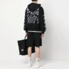 Sudadera con capucha de algodón con estampado Scribble Diag «Negro»