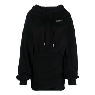 Sudadera con capucha de algodón con logotipo bordado Off-White «Negro»