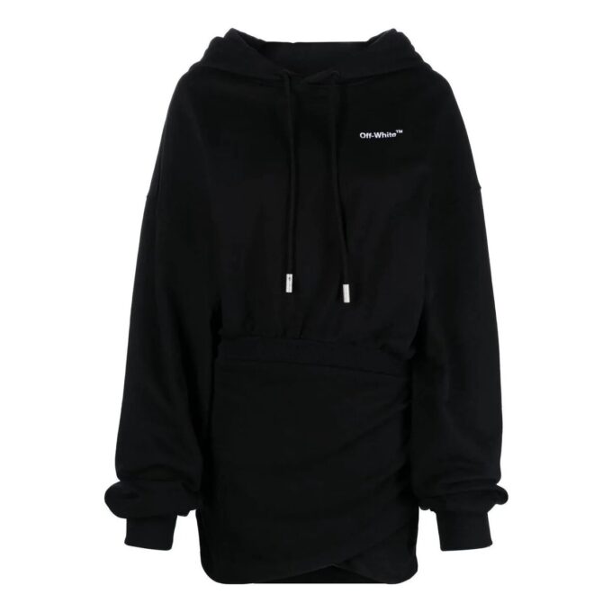 Sudadera con capucha de algodón con logotipo bordado Off-White «Negro»