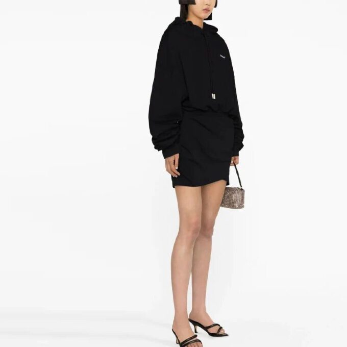 Sudadera con capucha de algodón con logotipo bordado Off-White «Negro»