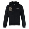 Sudadera con capucha de algodón de manga larga para hombre Off-White con el alfabeto de los personajes de Caravaggio, color negro