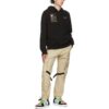 Sudadera con capucha de algodón de manga larga para hombre Off-White con el alfabeto de los personajes de Caravaggio, color negro
