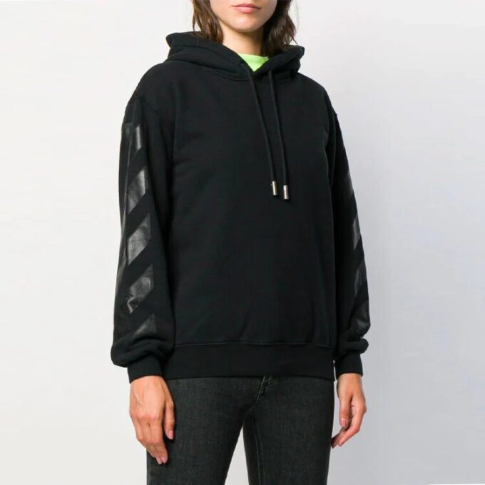 Sudadera con capucha de algodón Off-White, color negro