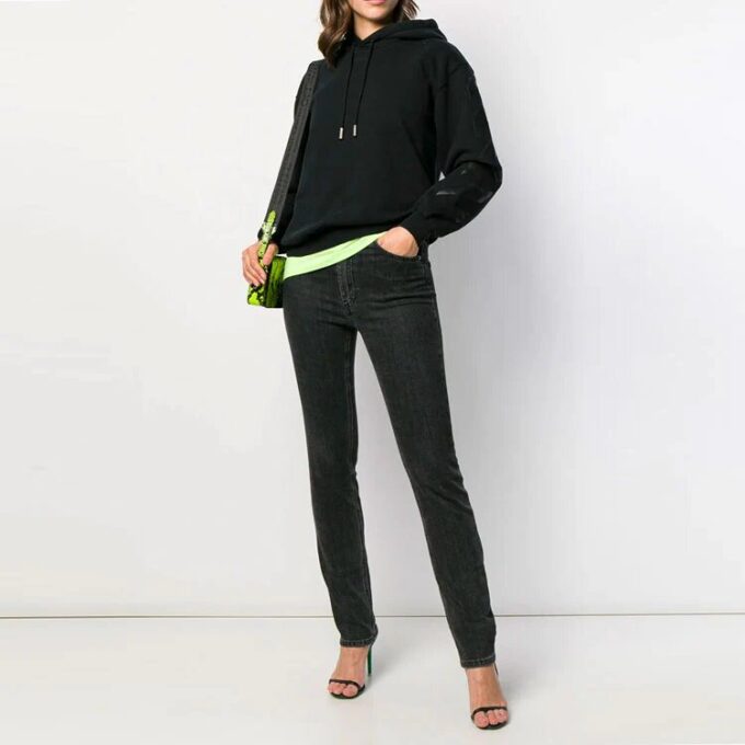 Sudadera con capucha de algodón Off-White, color negro