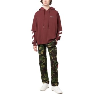 Sudadera con capucha de algodón y mangas diagonales