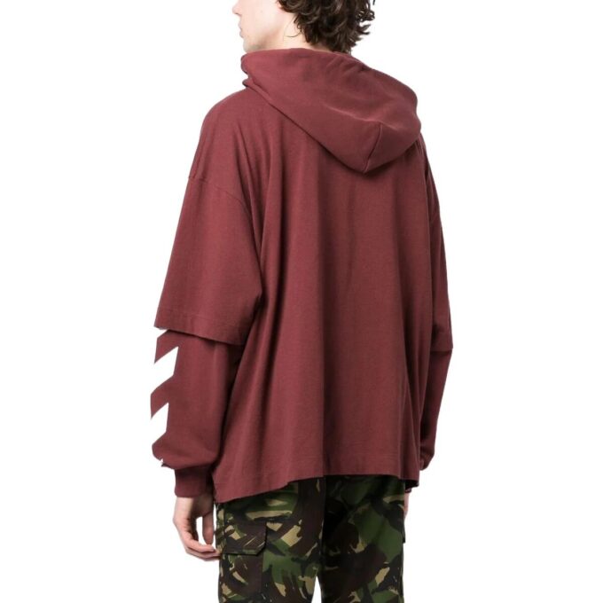 Sudadera con capucha de algodón y mangas diagonales